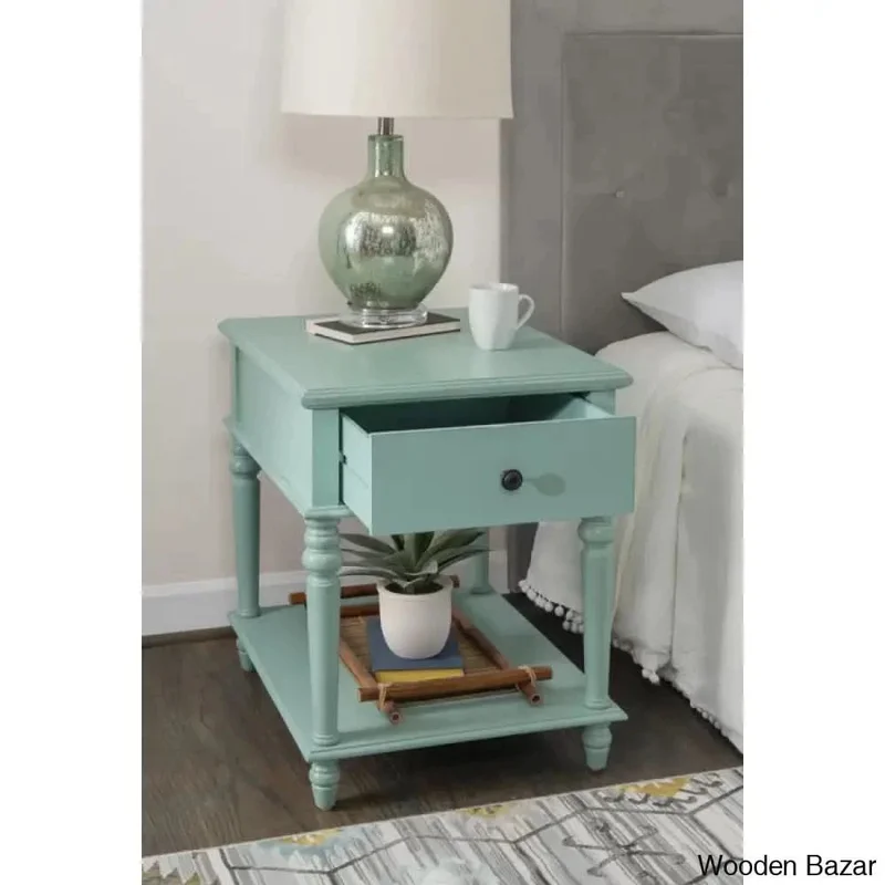 Wooden Bazar Hultgren 26'' Tall End Table with Storage
