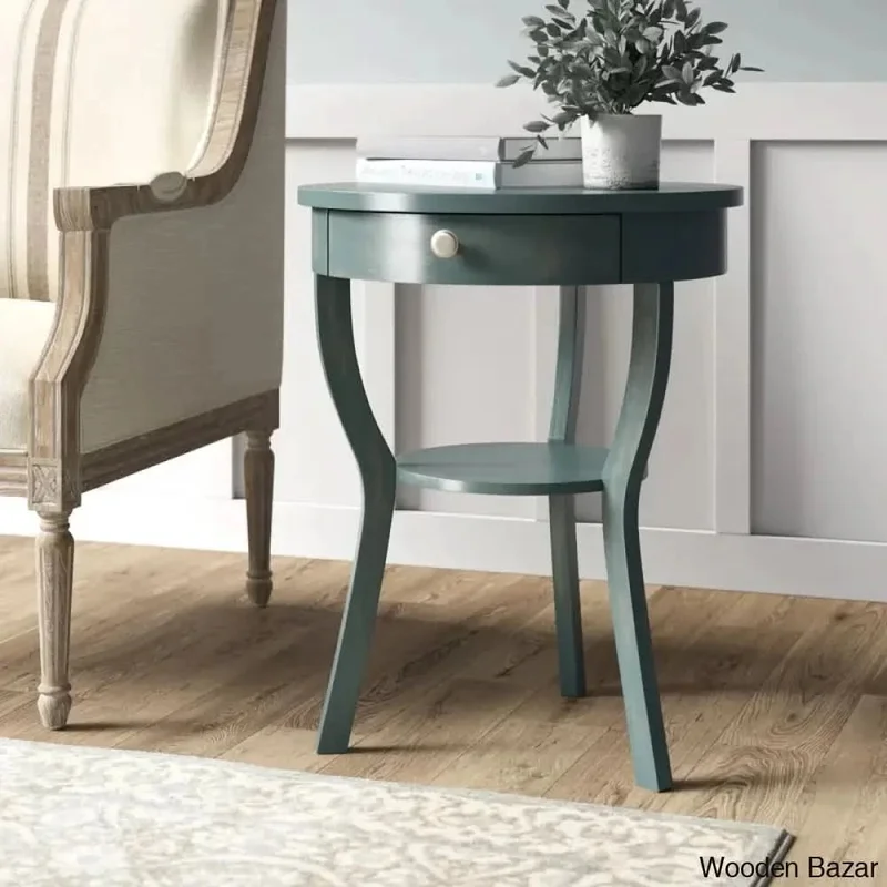 Wooden Bazar '' Tall 3 Legs End Table with Storage