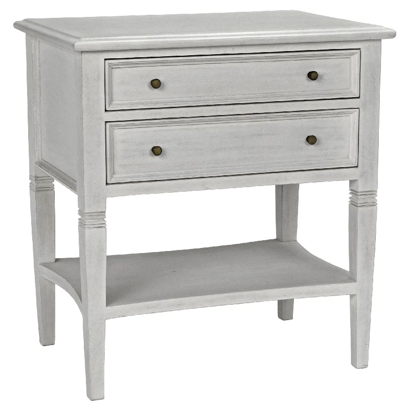 Oxford 2-Drawer Side Table White Wash
