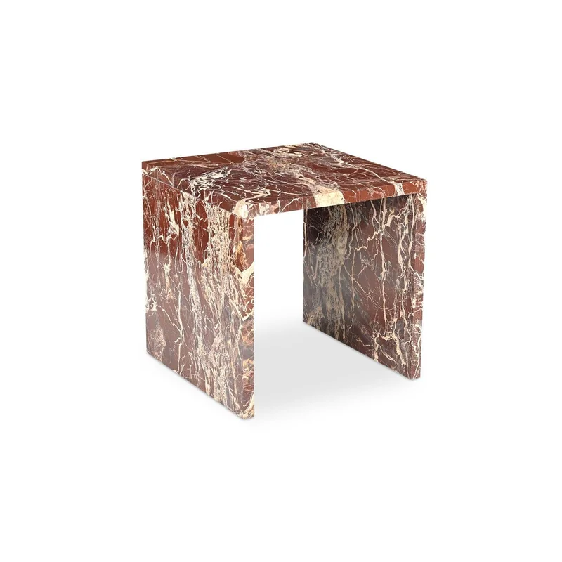 Rosa Accent Table Rosso Levanto Marble