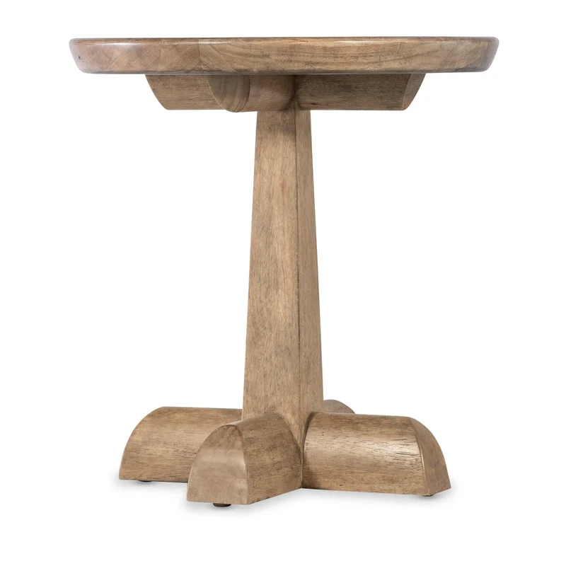 Vineyard Row Round Pedestal End Table