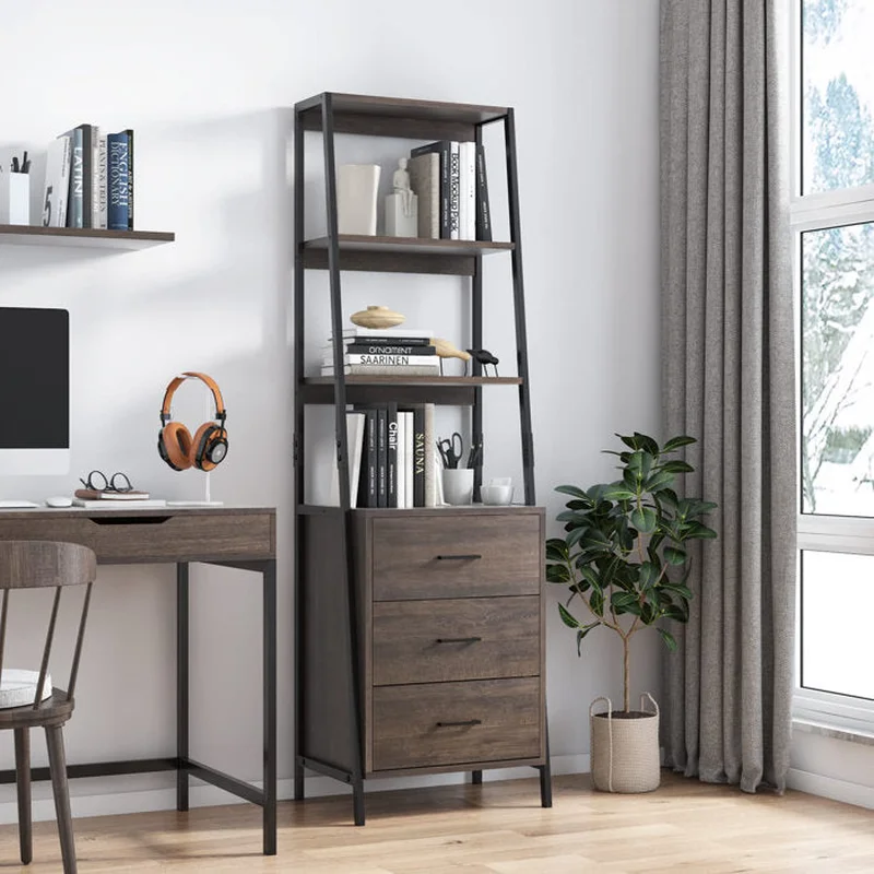 Stansbury 68.9'' H x 20.1'' W Iron Standard Bookcase with Bins