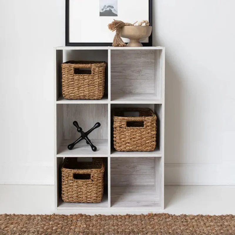 (6 Shelves) 35" H x 24" W x 12" D Whitewash Stijn Cube Bookcase