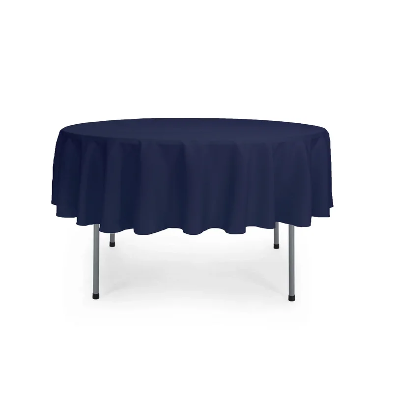 70 Inch Round Polyester Tablecloth Navy Blue 70" x 70" (SET OF 5)