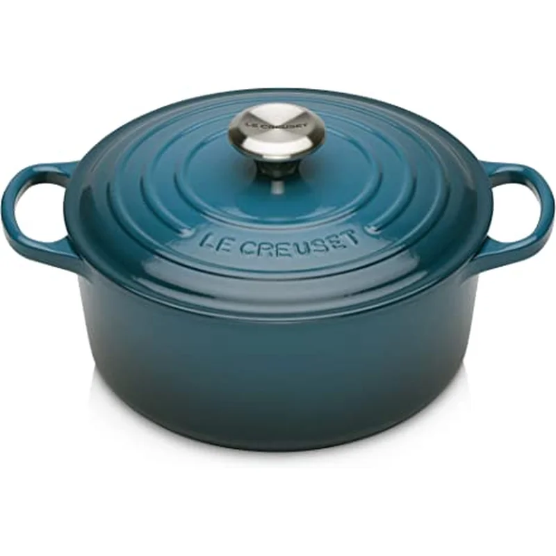 Enameled Cast Iron Signature Round Dutch Oven 4.5 qt. Deep Teal