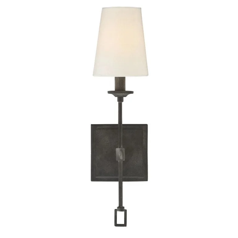 Lorainne Single Light 17-1/2" High Wall Sconce with Linen Shade