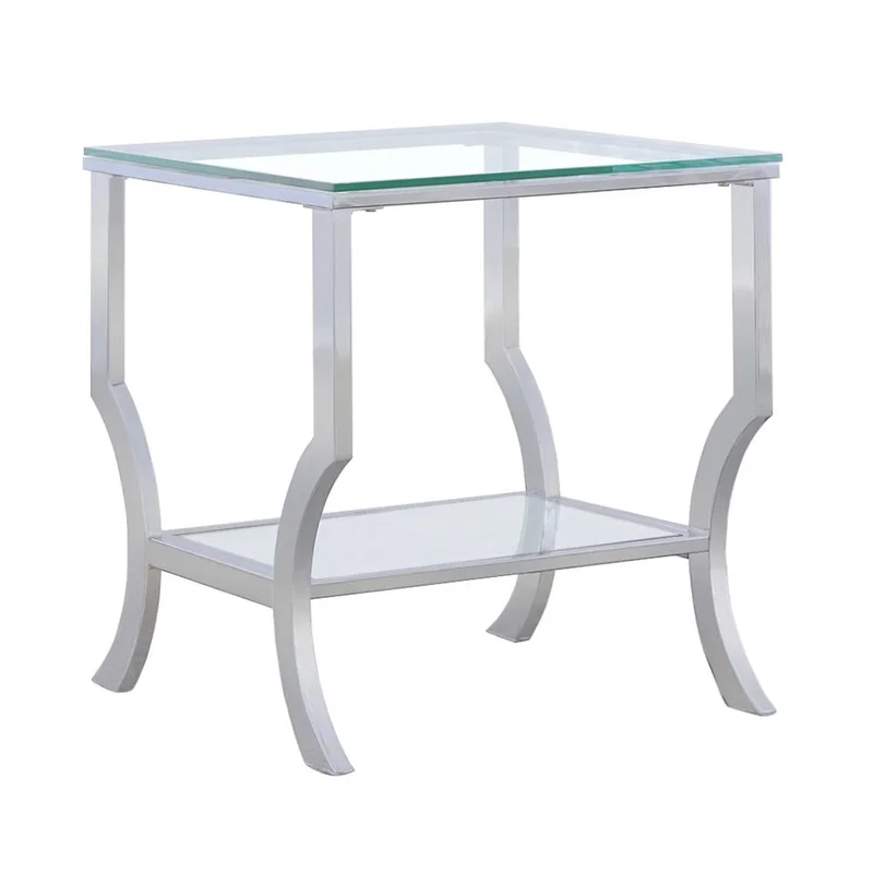 Coaster Furniture Saide 720337 Square Glass Top Side End Table - Chrome