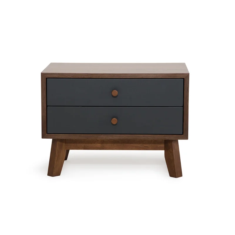 Vig Furniture Nova Domus Dali Modern Grey & Walnut Nightstand