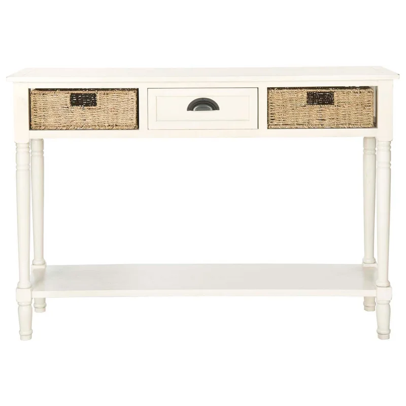 Winifred Wicker Console Table With Storage | Safavieh - AMH5730