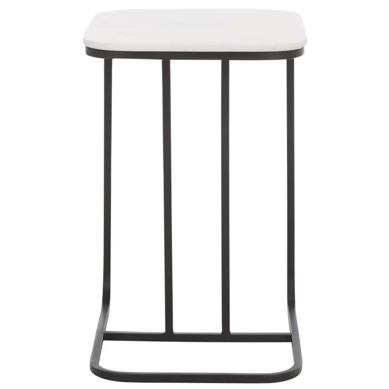 Yenna Accent Table White Marble / Black | Safavieh - ACC4612