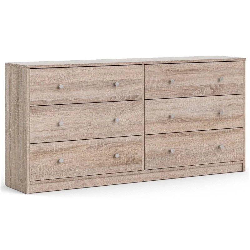 Tvilum Portland 6 Drawer Double Dresser in Truffle