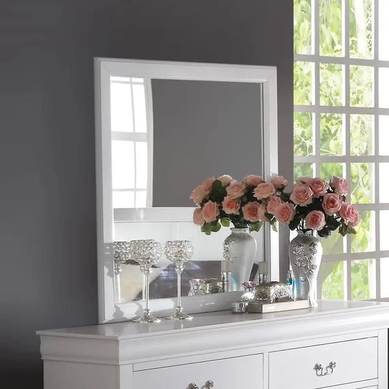 White Trafford Modern & Contemporary Dresser Mirror