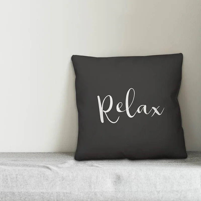 Black/White Micaela Textual Indoor/Outdoor Throw Pillow