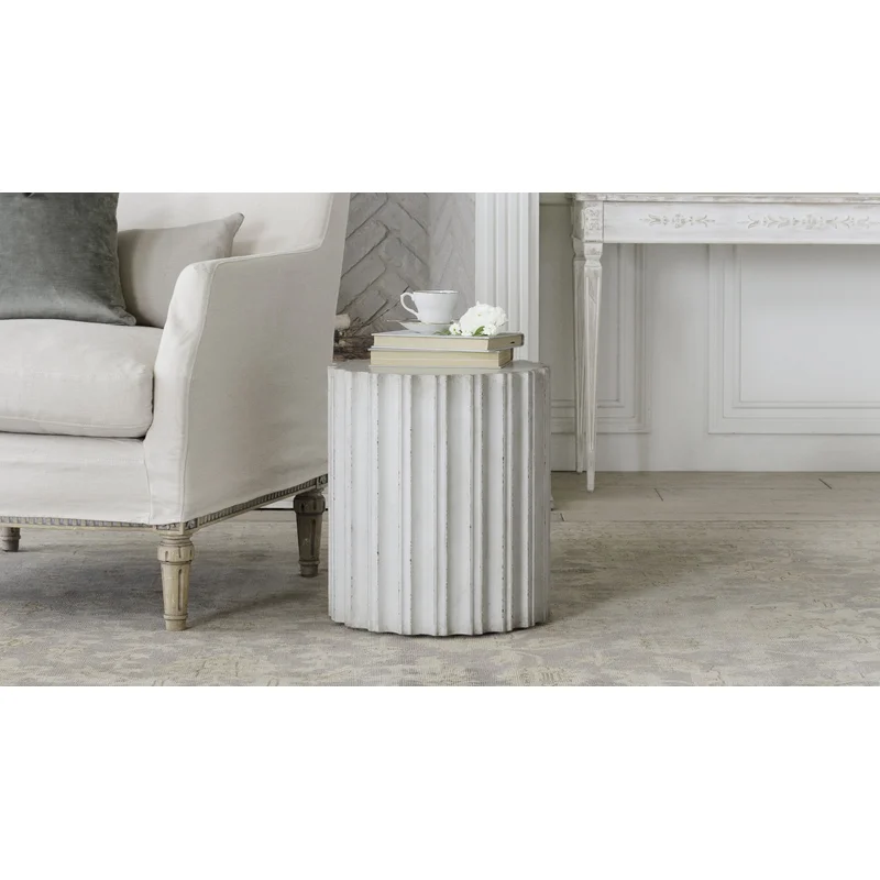 Petite Corinthian Side Table in Plaster White Finish