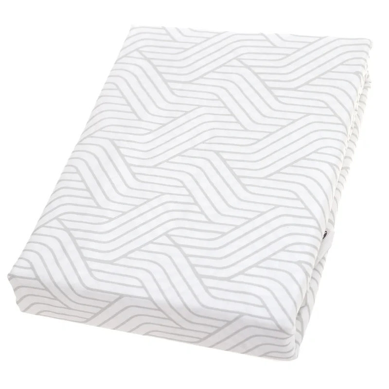 White & Grey Textures Double Bed Sheet 96x102" | Satin Finish