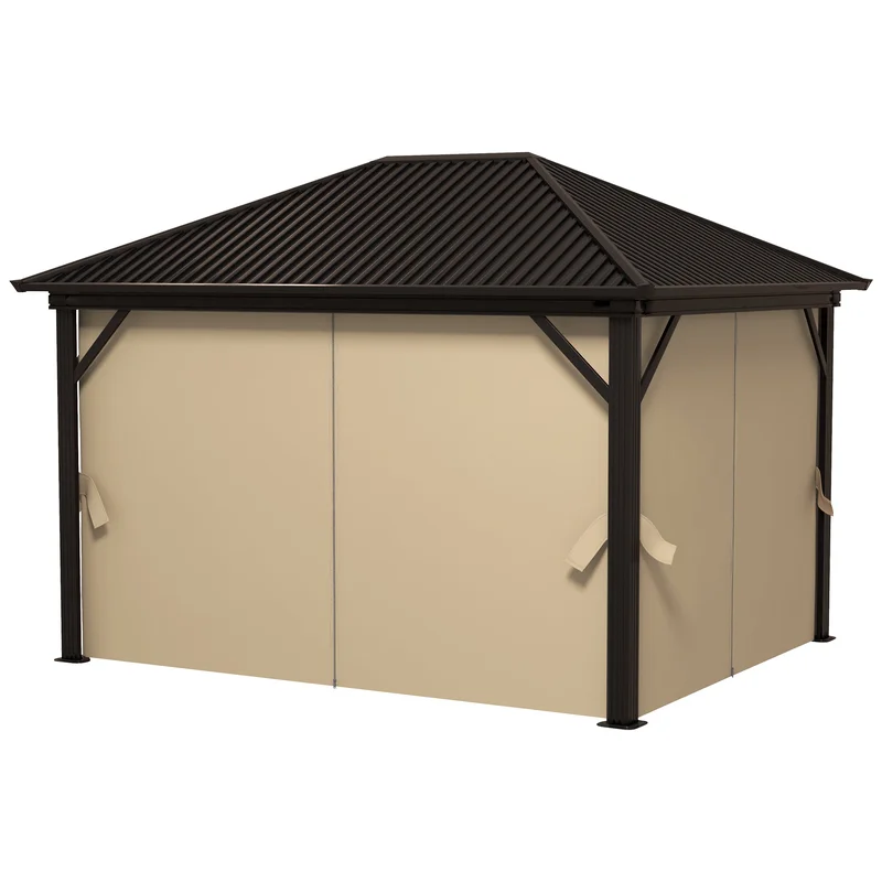 3.6 x 3m Aluminium Frame Hardtop Gazebo with Accessories