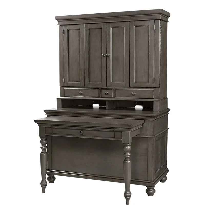 Aspenhome Oxford Murphy Desk and Hutch in Peppercorn