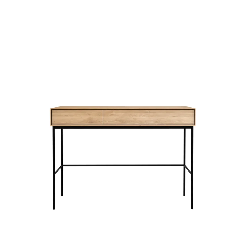 Varnished Oak 2-Drawer Desk | Ethnicraft Whitebird