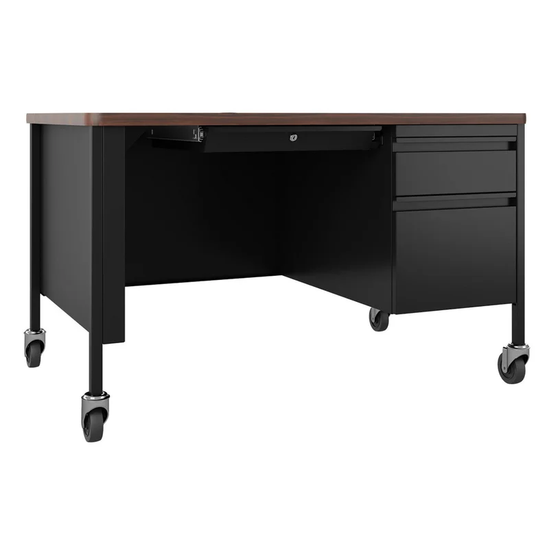 Whitley 48"W Mobile Double Pedestal Teacher's Desk