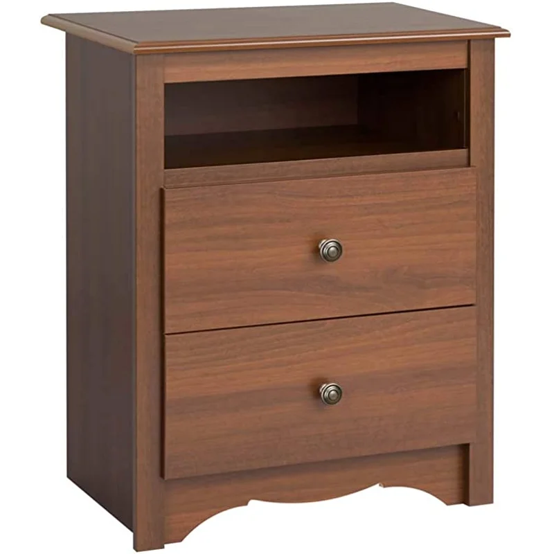 16"D x 23.25"W x 28"H Monterey Cherry 2 Drawer Tall Night Stand