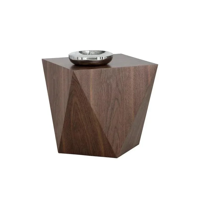 Timmons End Table By Sunpan Sleek Walnut Veneer