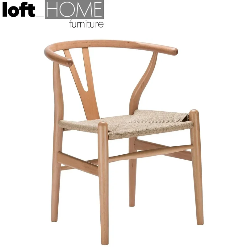 [Clearance] Scandinavian Wood Woven Rope Dining Chair CHERRY Y