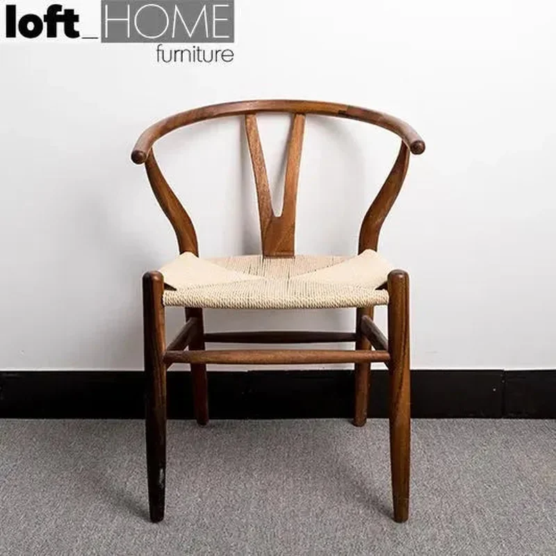 [Clearance] Scandinavian Wood Woven Rope Dining Chair WALNUT Y