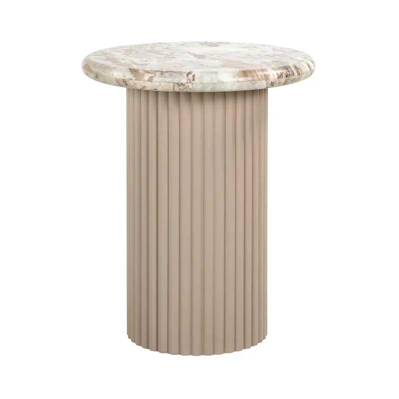 Beige Marble Round End Table | Richmond Interiors Coronel
