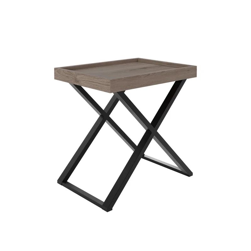 DI Designs Pershore Aged Oak Wood Crossed Leg Side Table