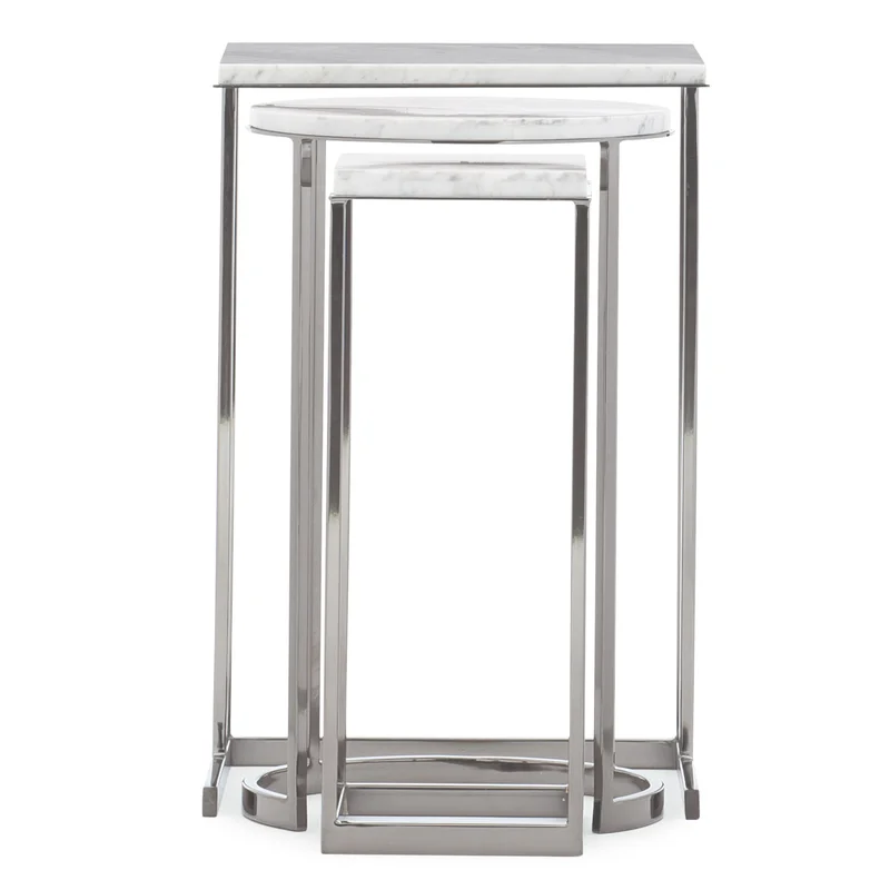 Plated Nickel Nesting End Table (3) | Caracole Exposition