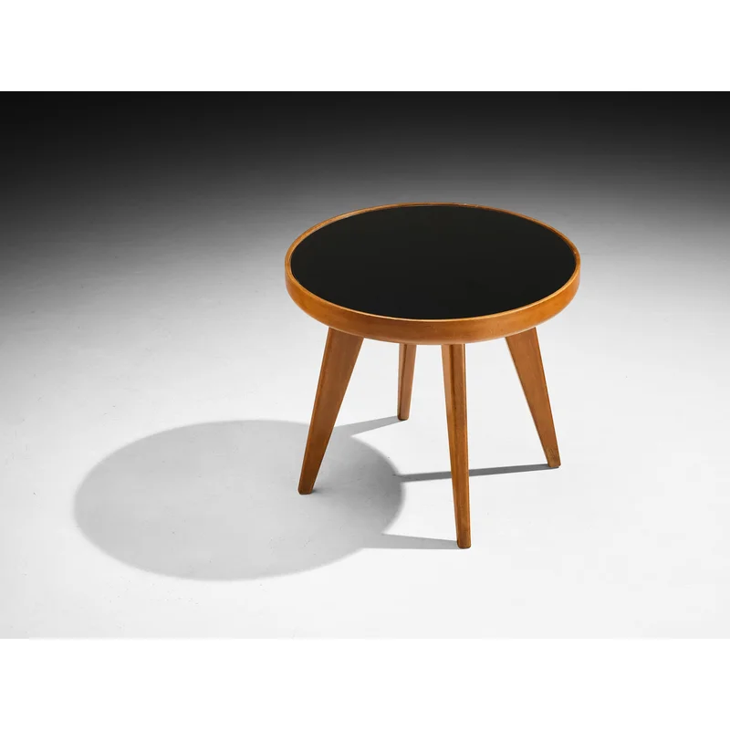 1940s Mid-Century Modern Italian Side Table in Wood and Glass