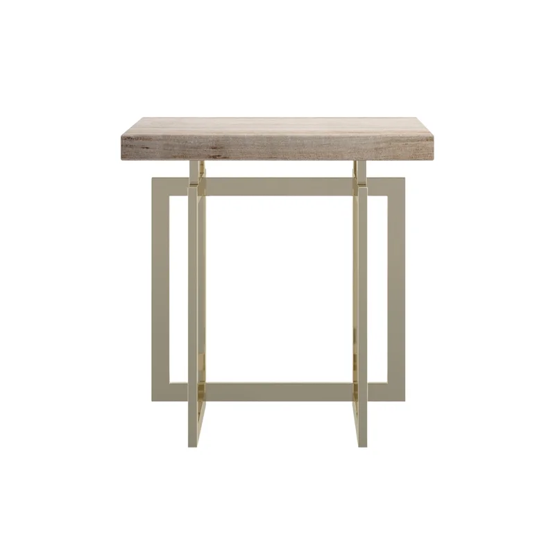 Geometrical Gold Base End Table | Caracole Wish You Were Here