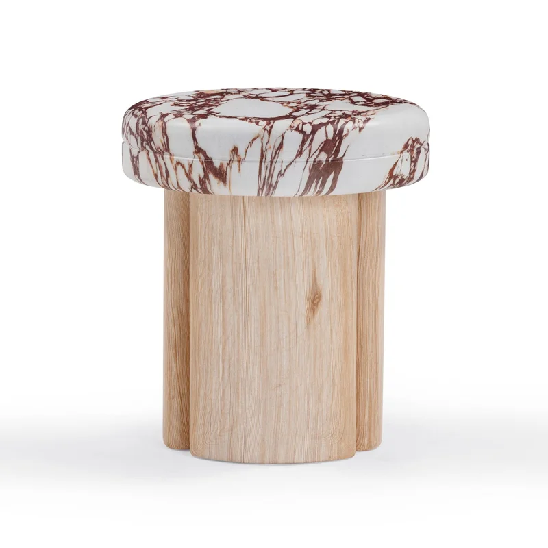 Sheila Wood and Breccia Capraia Textured Concrete Side Table