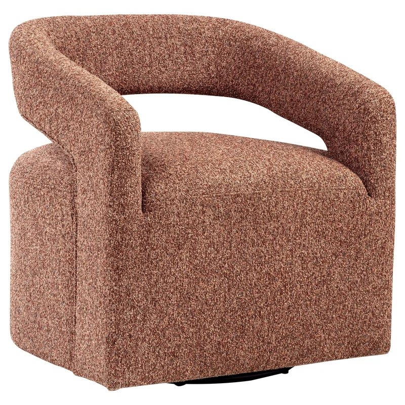 Westhill Berry Boucle Upholstered Swivel Accent Chair