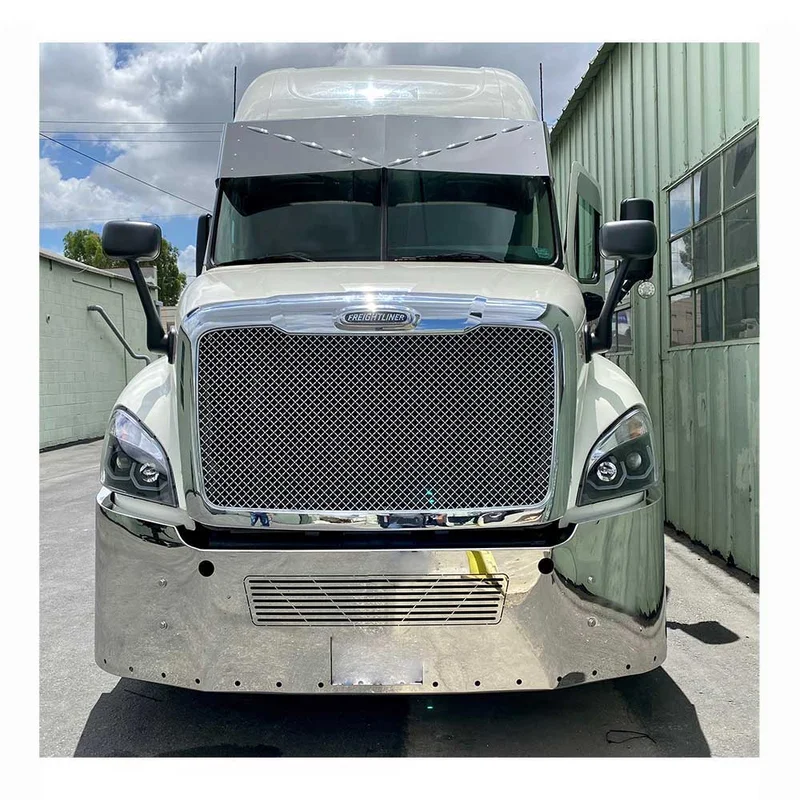 18" Freightliner Cascadia Set Back Axle Bumper with Mounting Brackets and Tow 3/4" Light Cutouts