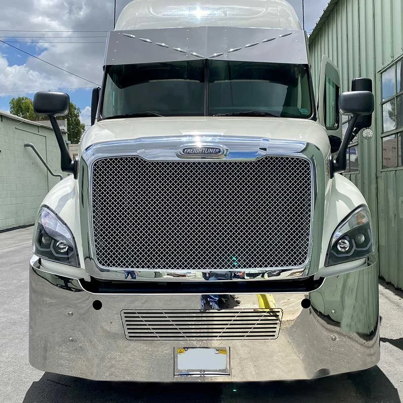 18" Freightliner Cascadia SS Set Back Axle Vent Grill Tow Holes Bumper