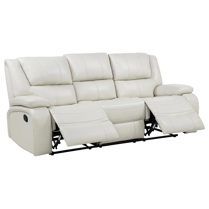 Camila Upholstered Motion Reclining Sofa White