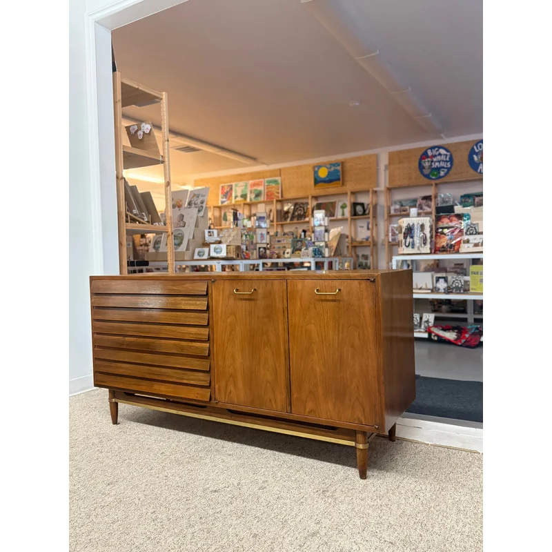Mid-Century Modern Possibly Walnut Credenza by American of Martinsville 1960s Style