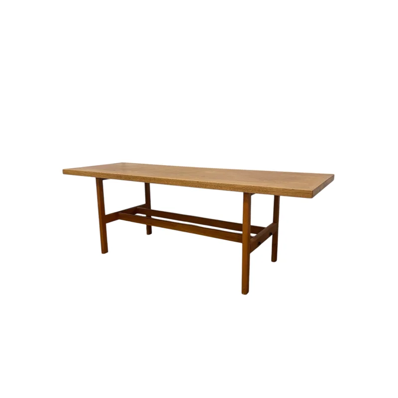 Vintage Danish Mid Century Modern White Oak Coffee Table Attributed to Berge Mogensen