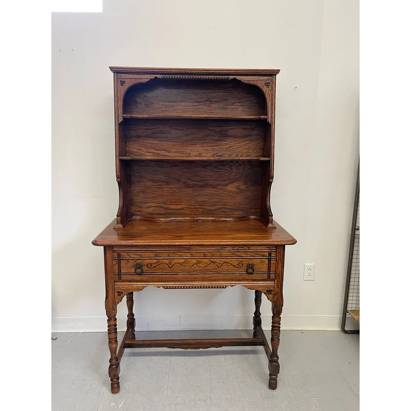 Vintage Early American Style Two Piece Hutch and Console Table (Available by Online Purchase Only)