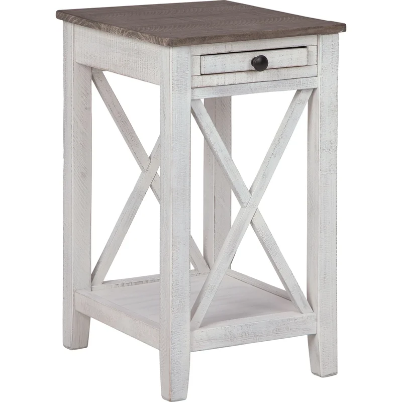 Adalane Accent Table - White/Gray