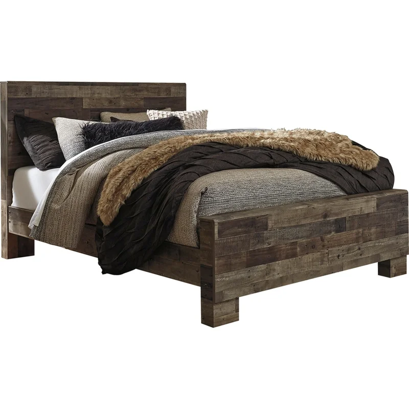 Derekson Panel Bed - Multi Gray