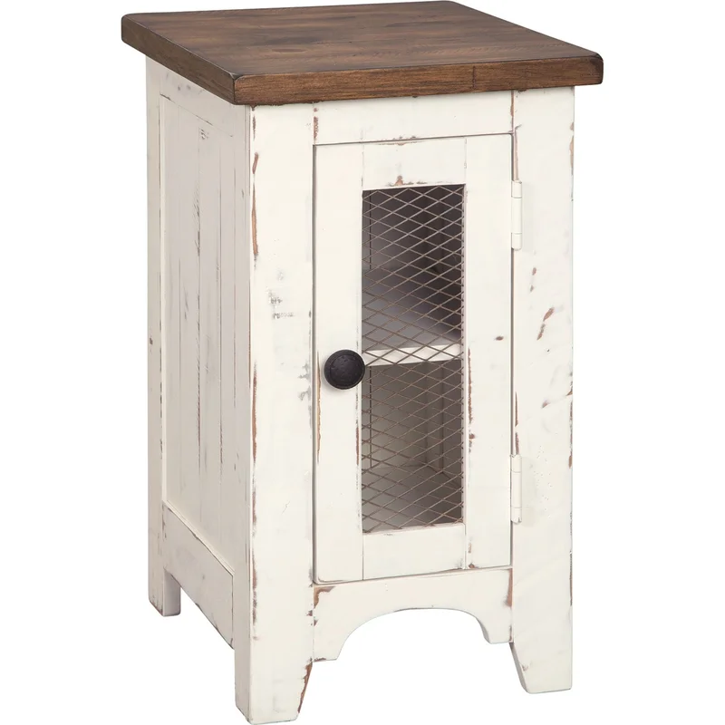 Turnbridge Wells Chair Side End Table - White/Brown