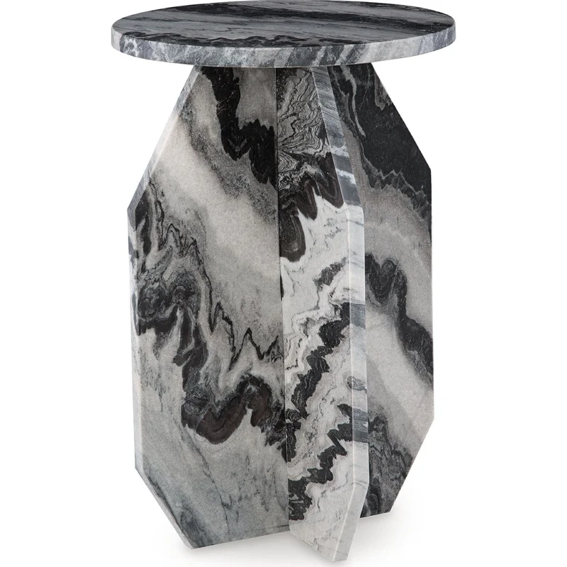 Wrenlane Accent Table - Black/White/Taupe