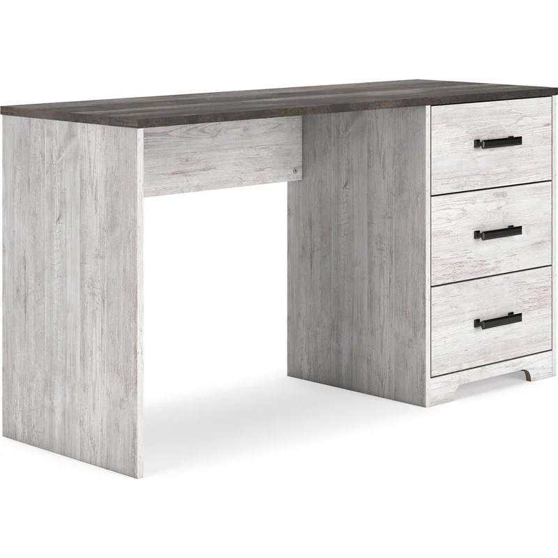 Shawburn Desk - Whitewash/Charcoal Gray