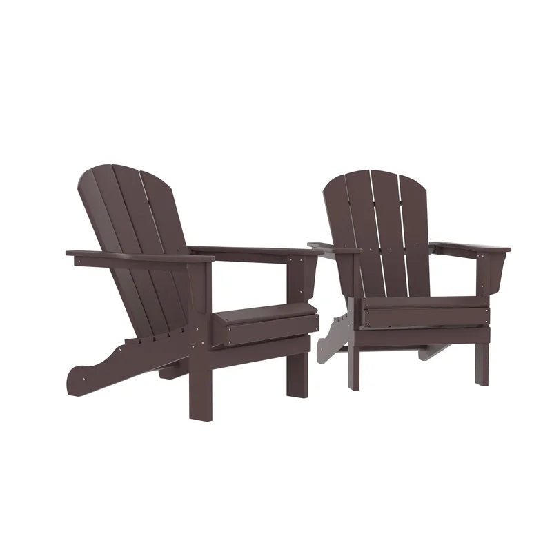 HDPE Adirondack Chair Brown Set of 2