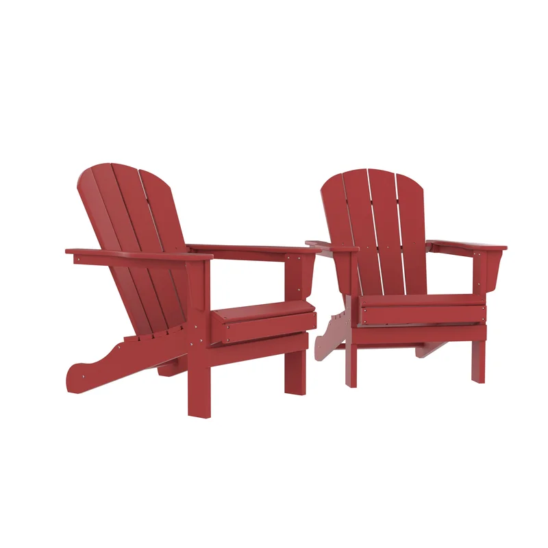 HDPE Adirondack Chair Red Set of 2