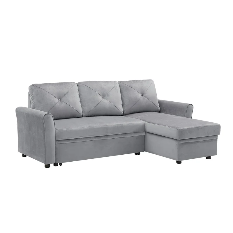 Orisfur. 83" Pull Out Sleeper Sofa Reversible L-Shape 3 Seat Sectional Couch with Storage for Living Room Furniture Set