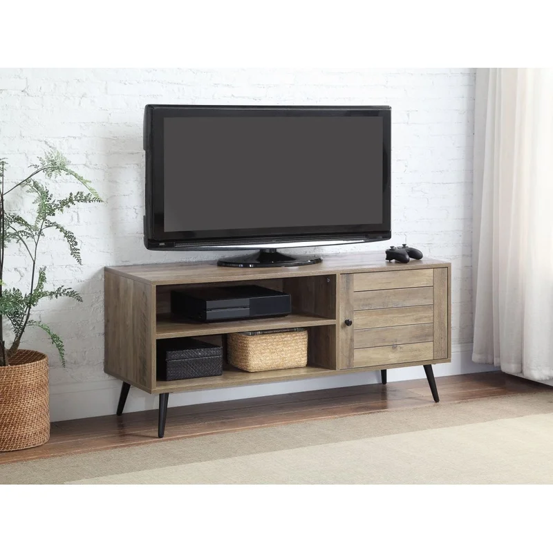 ACME Baina II TV Stand in Rustic Oak & Black Finish LV00746
