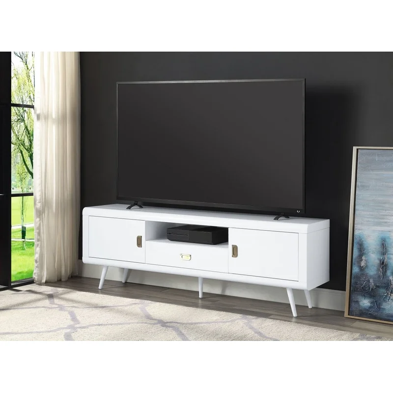 ACME Pagan TV Stand in White High Gloss Finish LV00745